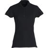 Clique - Polo maglietta a mezza manica t-shirt da donna Basic Polo Ladies slim fit con bottoni in cotone primavera/estate in diversi colori e taglie (nero XL)