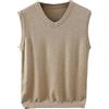 Rfmfkkg Maglia da uomo in lana di cachemire di stile classico con colletto a V allentato tinta unita morbido tenere caldo gilet, cachi, 2XL