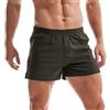 Amy Coulee Pantaloni da notte corti da uomo in cotone 3, pantaloncini da notte leggeri da uomo, con spacchi laterali, verde oliva, M