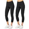 Merry Style Leggings 3/4 Donna MS10-199 (Nero/Nero, 4XL)