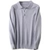REHJJDFD Maglione in Cashmere da Uomo Polo da Uomo Maglia a Girocollo Colletto Morbido Maglione Caldo Maglione a Maniche Lunghe Maglione a Costine, grigio, XL