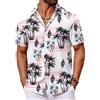 COOFANDY Camicia A Maniche Corte da Uomo Camicia Hawaiana Camicia Estiva Tropicale Leggere Camicia Floreale con Bottoni Camicia da Spiaggia