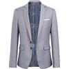 YOUTHUP Blazer da Uomo Giacca da Abito con 2 Bottoni Formale Monopetto Slim Fit Elegante Giacche da Smoking, Grigio Chiaro, S