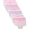 Amazon Essentials Culotte in Jersey di Cotone Bambine e ragazze, Confezione da 10, Lilla/Arcobaleno/A Righe, 9-10 anni