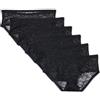 Amazon Essentials Slip Premaman Sotto il Pancione in Pizzo Elasticizzato Donna, Confezione da 6, Nero, M