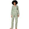 Amazon Essentials Pigiama in popeline di cotone elasticizzato, camicia a maniche lunghe con bottoni e pantaloni Donna, Rosa Pallido, XL