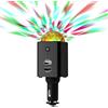 Technaxx Caricabatterie USB per Auto 3 in 1 con Mini Luce Disco LED - 3 Porte, Batteria Integrata - Ideale per Viaggi, Campeggio, Auto - TX-159