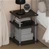 Furinno TURN-N-TUBE 3 livelli Comodino con ripiani aperti, tavolino laterale, tavolino d'appoggio, facile da montare, per camera da letto, guardaroba, soggiorno, Espresso