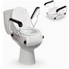 Mobiclinic®, Rialzo per wc Anziani, Tajo, Braccioli pieghevoli, Persone disabili, Coperchio, Regolabile in 3 altezze, Bidet, Inclinabile, Ausili, Bianco