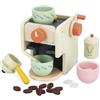 Janod Macchina da caffè Barista in Legno per Bambini, con macinacaffè Manuale, 20 Accessori in Legno e Feltro Inclusi, Giocattolo d'imitazione, Sviluppa l'immaginazione, da 3 Anni, J06644