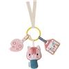 LILLIPUTIENS - Sonaglio da attività per Bambini Jeanne The Cat - con Anello da dentizione in Silicone, Specchio e sonaglio - Forma di Portachiavi - 25 x 20 cm - da 3 Mesi