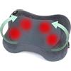 Zyllion Shiatsu Massaggiatore per schiena e collo - Cuscino per massaggio profondo dei tessuti 3D con calore per alleviare il dolore muscolare, sedie e automobili - Velluto ardesia (ZMA-13-SLV)