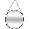 WELL HOME MOBILIARIO & DECORACIÓN Specchio rotondo con corda, in metallo|D. 38 cm