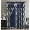 GLORY RUGS Golden Rugs Set di tende di lusso con mantovana e supporto in jacquard, per camera da letto, soggiorno, sala da pranzo, collezione Jana (blu marino)