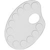 KREUL 4190 - Tavolozza di miscelazione in metallo, circa 18,5 x 12,5 cm, alluminio laccato bianco, ovale con 12 incavi e foro di presa, per pittura acrilica e acquerello e altri colori ad acqua.