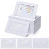 Zhanmai 50 buste per biglietti regalo con finestra trasparente, 10,2 x 7,1 cm, mini buste vuote con chiusura a forma di cuore, buste per biglietti di Natale, chiavi, regali per feste, biglietti di