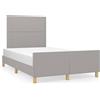 vidaXL Struttura letto senza materasso grigio chiaro 120x200 cm tessuto