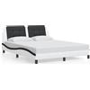 vidaXL Letto senza materasso "Zadar" Bianco e nero 160x200 cm Pelle finta