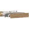 vidaXL Artisan struttura letto in rovere 203 x 203 x 50 cm materiale a base di legno