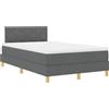 vidaXL Letto boxspring a LED vidaXL con testiera, grigio scuro, 120 x 190 cm, tessuto