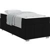 vidaXL Struttura letto con materasso nero 120 x 190 cm in tessuto