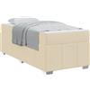 vidaXL Struttura letto con materasso crema 120 x 190 cm in tessuto