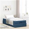 vidaXL Letto matrimoniale con materasso, 2 pezzi, colore blu, rivestito in tessuto
