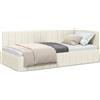 vidaXL Struttura letto ad angolo con testiera crema 90 cm x 190 cm in velluto