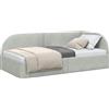 vidaXL Struttura letto ad angolo con testiera grigio chiaro 100 cm x 200 cm in velluto