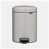 Brabantia Cestino con pedale Brabantia NewIcon da 5 l, grigio chiaro