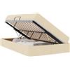 vidaXL Letto contenitore con materasso VidaXL, color crema, 120 x 190 cm, poliestere
