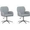 vidaXL Sedie da ufficio, 2 pezzi, 54 x 58 x 90 cm, grigio chiaro, rivestite in tessuto