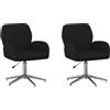 vidaXL Sedie da ufficio, 2 pezzi, 54 x 58 x 90 cm, nere, rivestite in tessuto