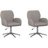 vidaXL, sedie da ufficio, 2 pezzi, rivestite in tessuto, 54 x 58 x 90 cm, color tortora