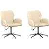 vidaXL, sedie da ufficio, 2 pezzi, 54 x 58 x 90 cm, colore crema, rivestimento in tessuto