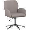 vidaXL, sedie da ufficio, 4 pezzi, tessuto, 54 x 58 x 90 cm, color tortora