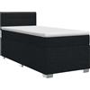 vidaXL Letto a molle con materasso nero 80 x 200 cm in tessuto