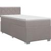 vidaXL Letto a molle con materasso e testata Taupe 80 x 200 cm in tessuto
