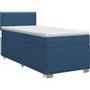 vidaXL Letto a molle con materasso e testata blu 80 x 200 cm in tessuto