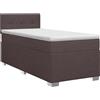 vidaXL Letto a molle con materasso marrone scuro 90 x 200 cm in tessuto