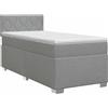 vidaXL Letto a molle con materasso grigio chiaro 90 x 200 cm in tessuto