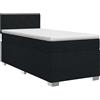vidaXL Letto a molle con materasso nero 90 x 200 cm in tessuto