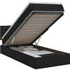vidaXL Panca letto con materasso, nera, 90 x 190 cm, rivestita in tessuto