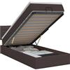 vidaXL Panca letto con materasso, marrone scuro, 90 x 190 cm, rivestita in tessuto