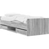 vidaXL Struttura letto con cassetti, colore grigio Sonoma, realizzata in materiale plastico simile al legno, marca vidaXL