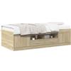 vidaXL Struttura letto con contenitore in rovere Sonoma 80 x 200 cm in materiale derivato dal legno