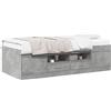 vidaXL Struttura letto con contenitore, grigio cemento, 80 x 200 cm, materiale a base di legno