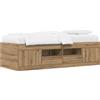 vidaXL Letto matrimoniale con contenitore, struttura in legno massello di quercia, 80 x 200 cm, marca vidaXL