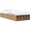vidaXL Letto matrimoniale con contenitore, struttura in legno massello di quercia, 80 x 200 cm, marca vidaXL
