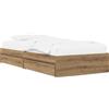 vidaXL Letto matrimoniale con contenitore, struttura in legno massello di quercia, 80 x 200 cm, marca vidaXL